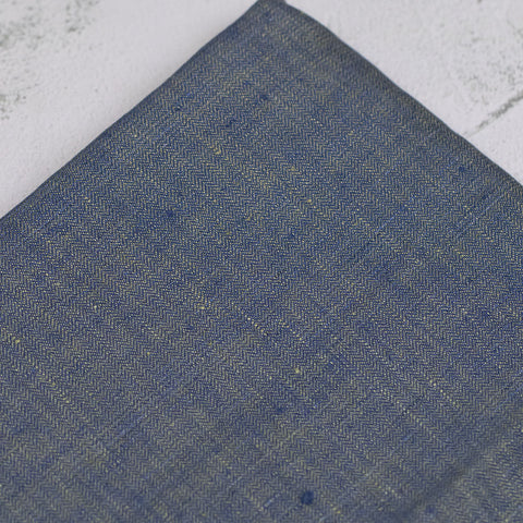 Herringbone Linen Blue