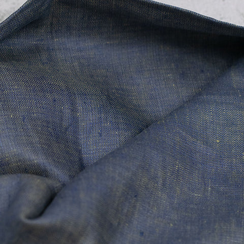 Herringbone Linen Blue