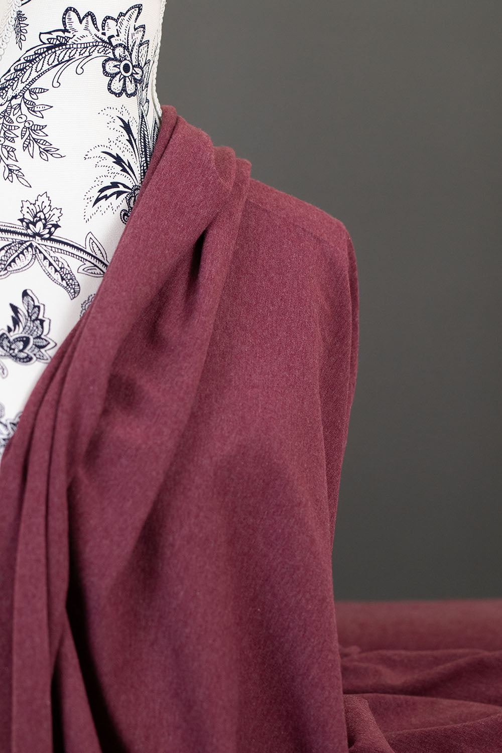 Vanessa Melange Cotton Jersey Bordeaux Remnant