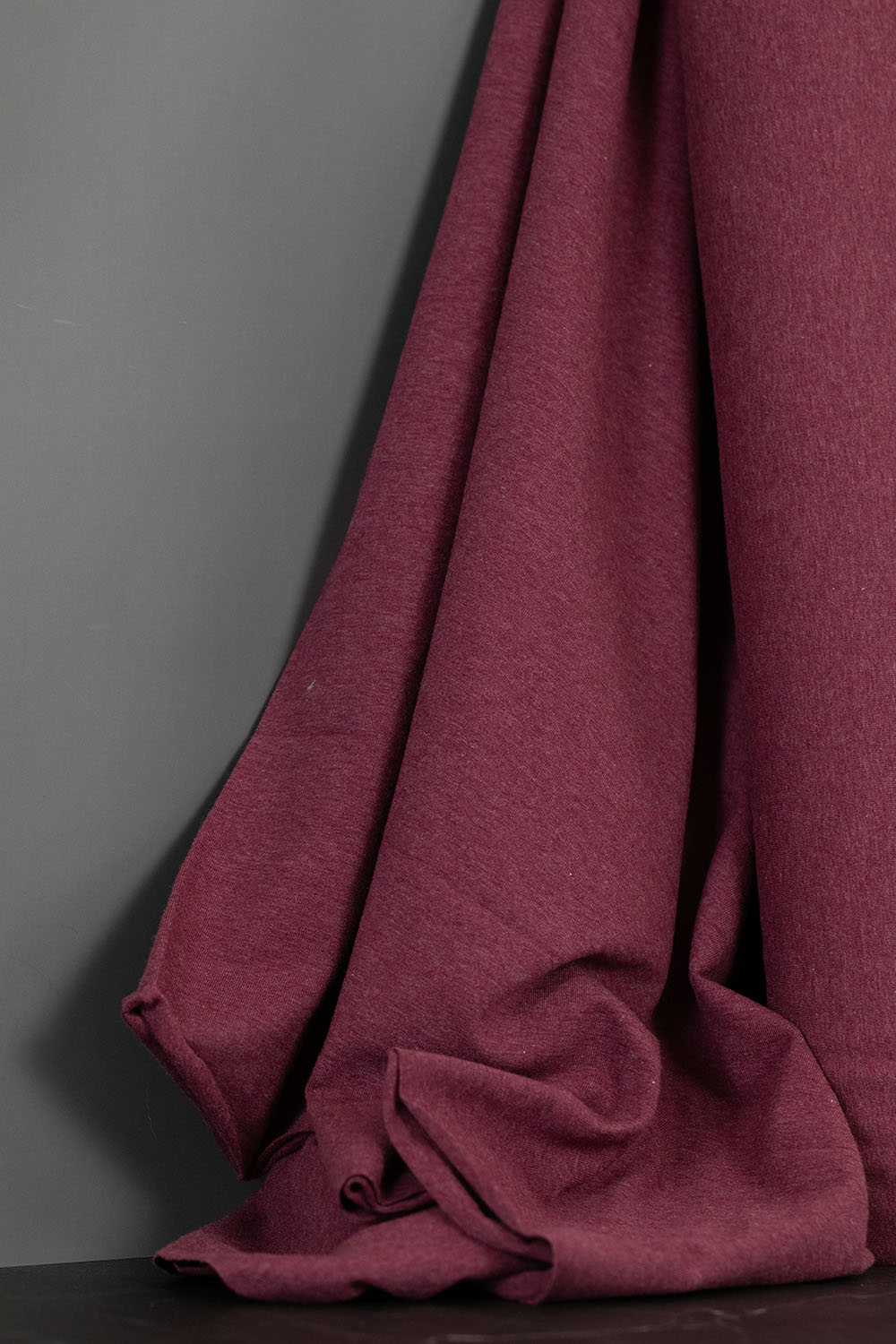 Vanessa Melange Cotton Jersey Bordeaux Remnant