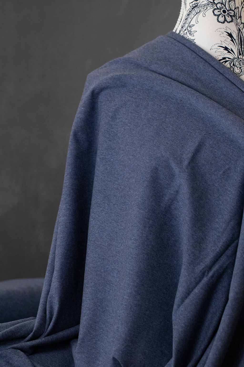 Vanessa Melange Cotton Jersey Dark Blue