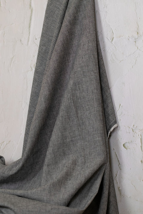 Yarn-Dyed Cotton/Linen Stripe Blue/Grey