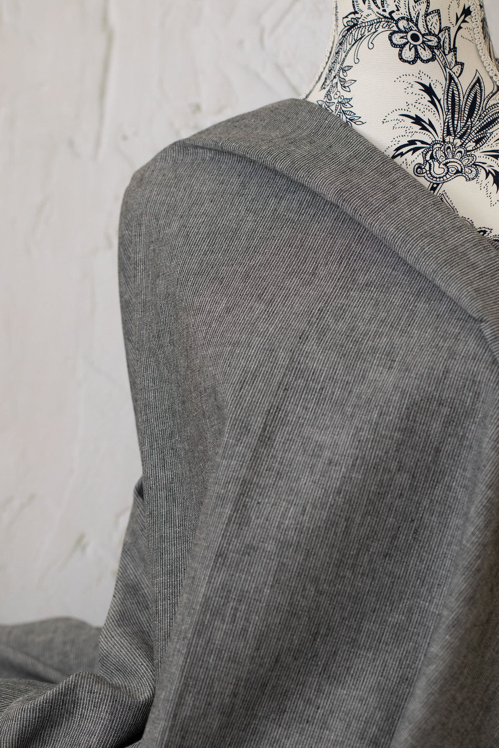 Yarn-Dyed Cotton/Linen Stripe Blue/Grey