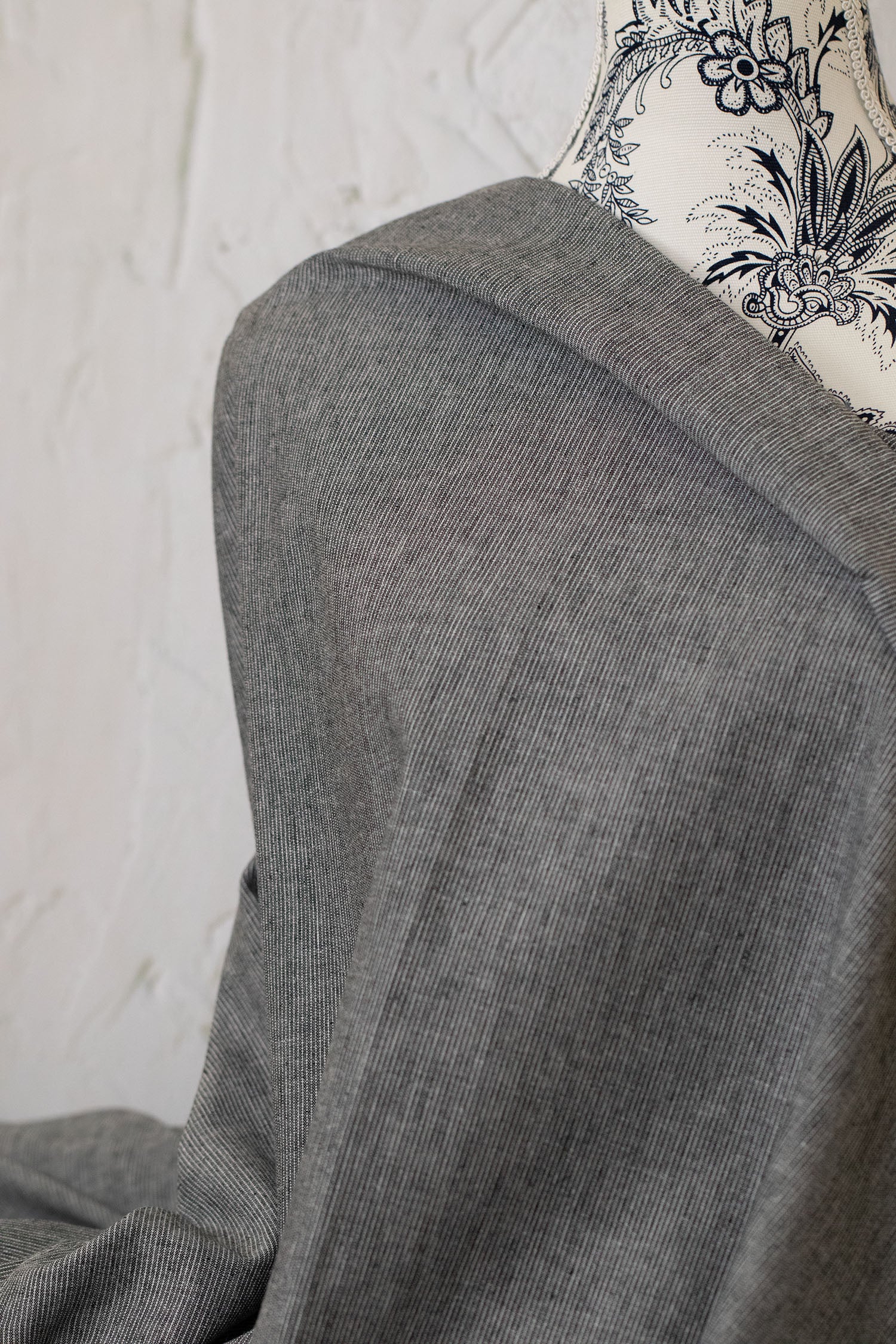 Yarn-Dyed Cotton/Linen Stripe Blue/Grey