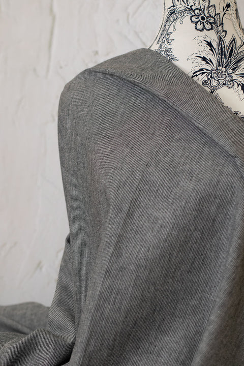 Yarn-Dyed Cotton/Linen Stripe Blue/Grey