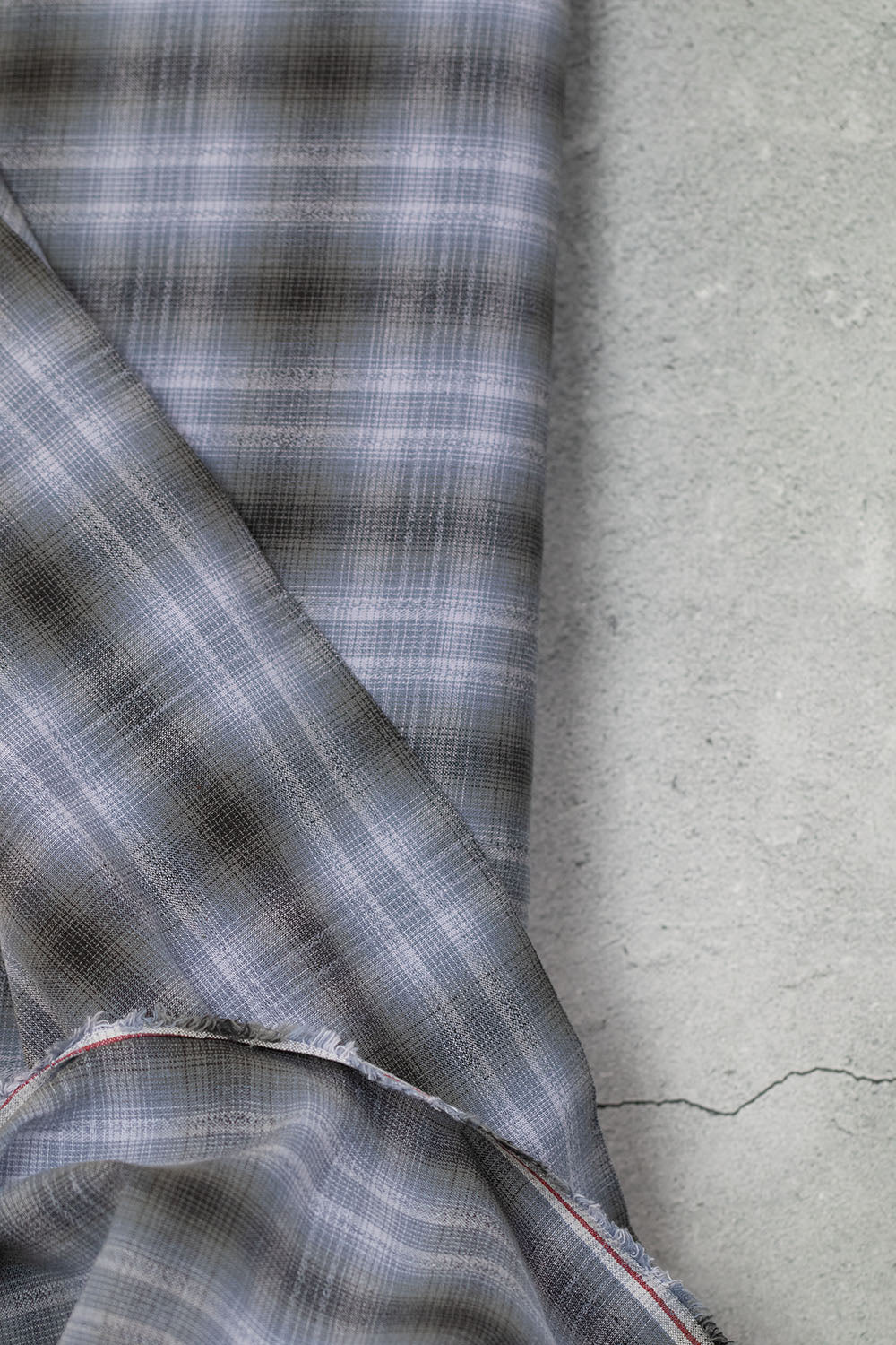 Yarn Dyed Cotton Dobby Check Blue Remnant