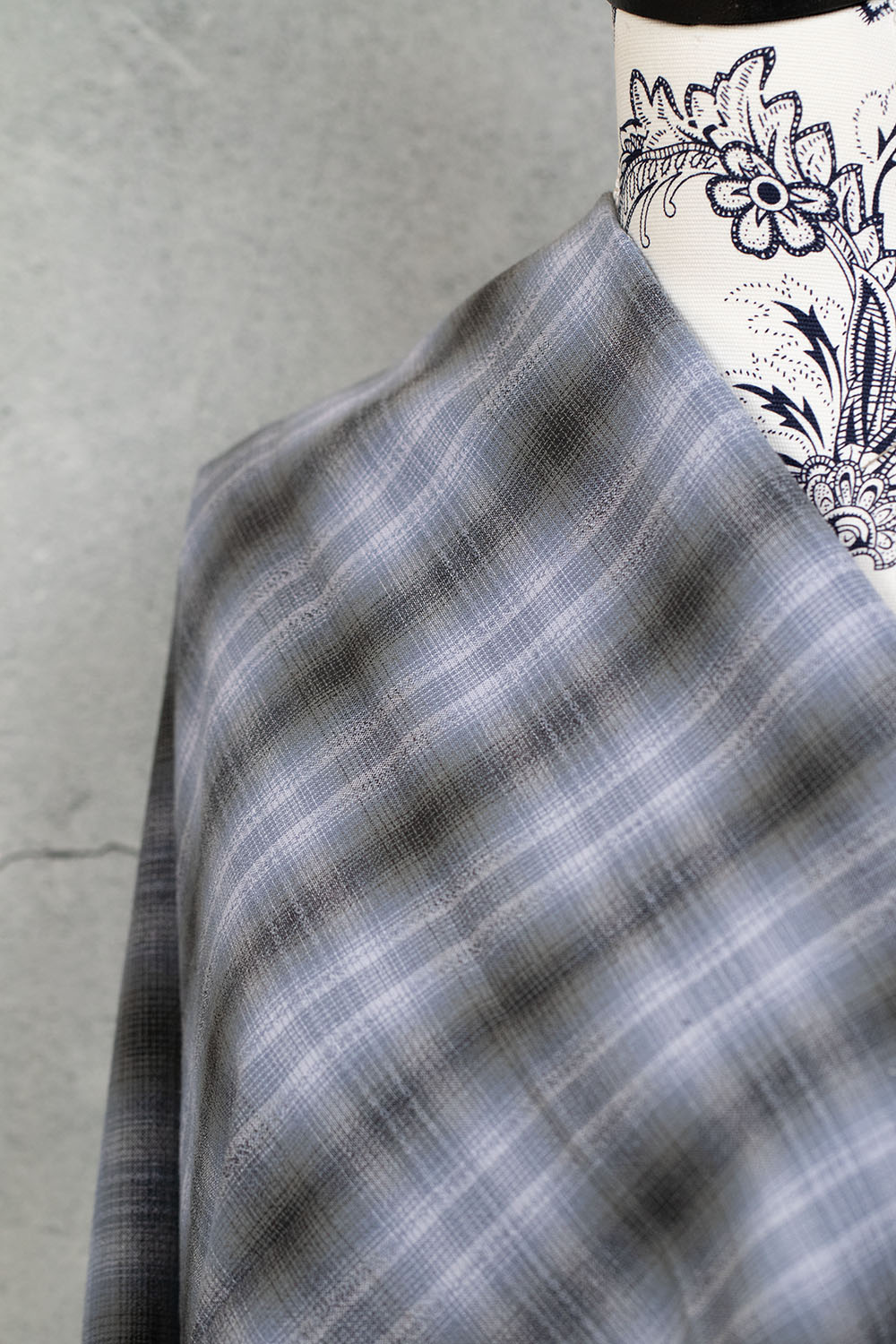 Yarn Dyed Cotton Dobby Check Blue Remnant