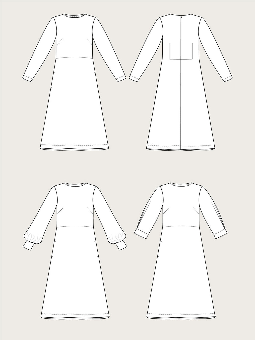 Multi Sleeve Midi Dress sketches