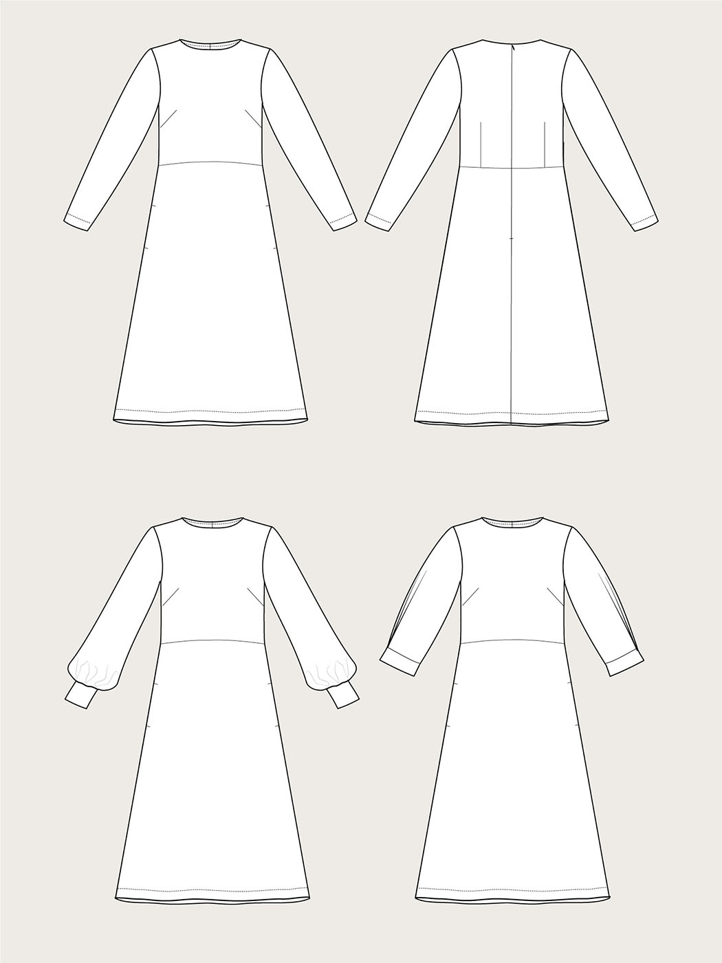 Multi Sleeve Midi Dress sketches