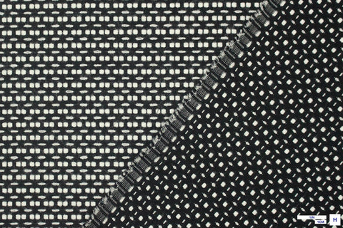 Italian Cotton/Wool Stripes Black/White