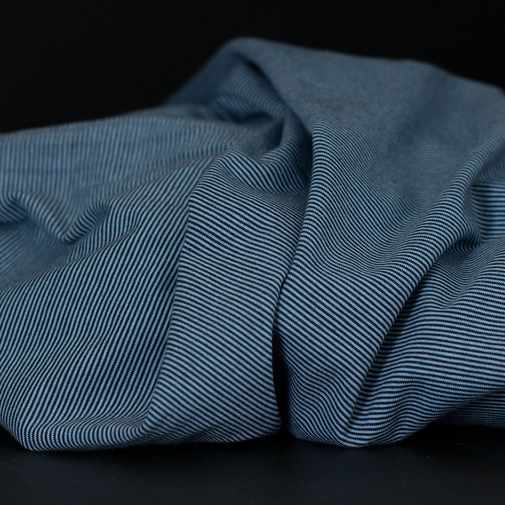 Bella Yarn Dyed Cotton Jersey Blue/Aqua