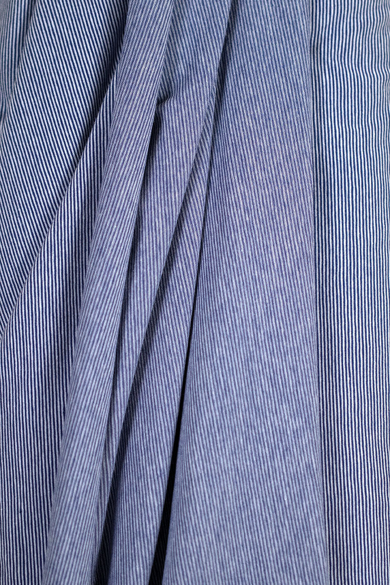 Bella Yarn Dyed Cotton Jersey Blue/White