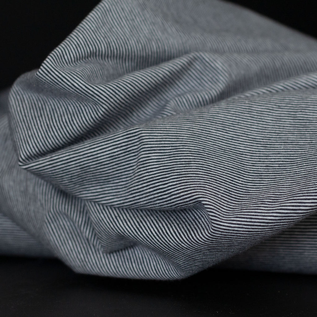 Bella Yarn Dyed Cotton Jersey Navy/White