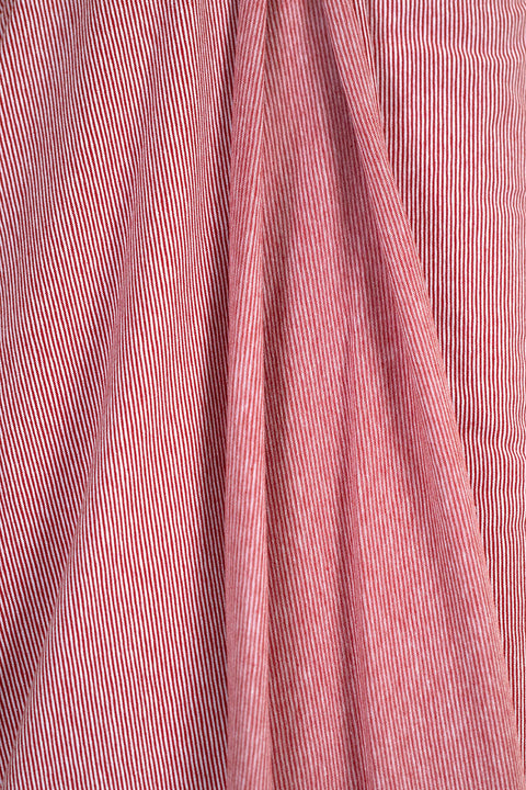 Bella Yarn Dyed Cotton Jersey Red/White