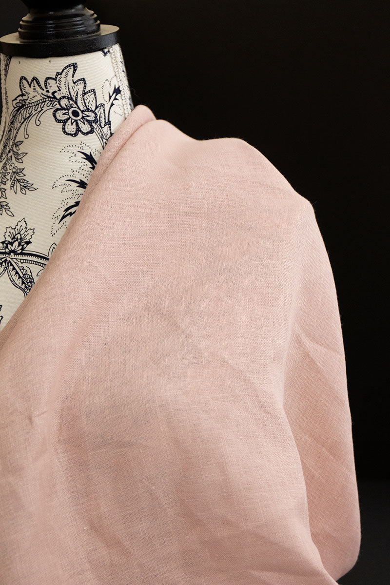 European Plain Dyed Linen Pink