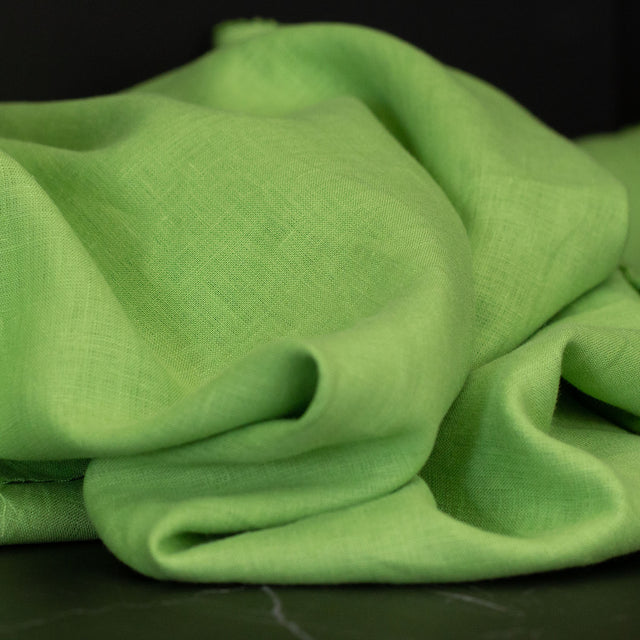 European Plain Dyed Linen Avocado – House of Cloth