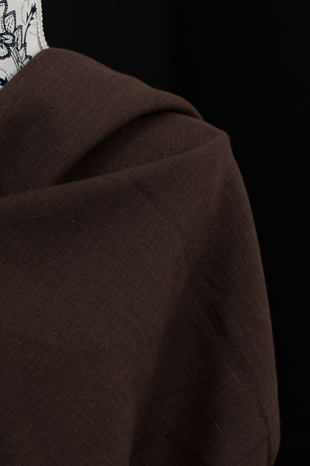 European Plain Dyed Linen Dark Earth