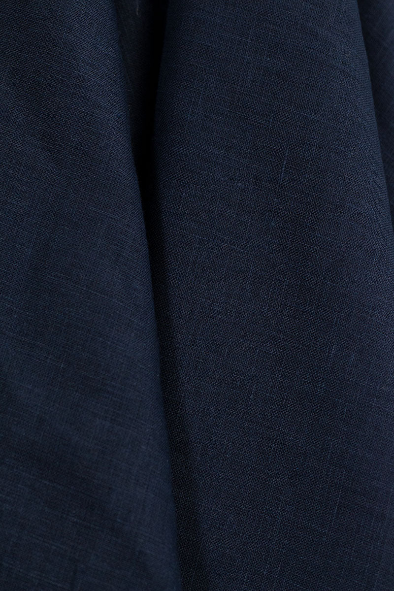 European Plain Dyed Linen Dark Blue