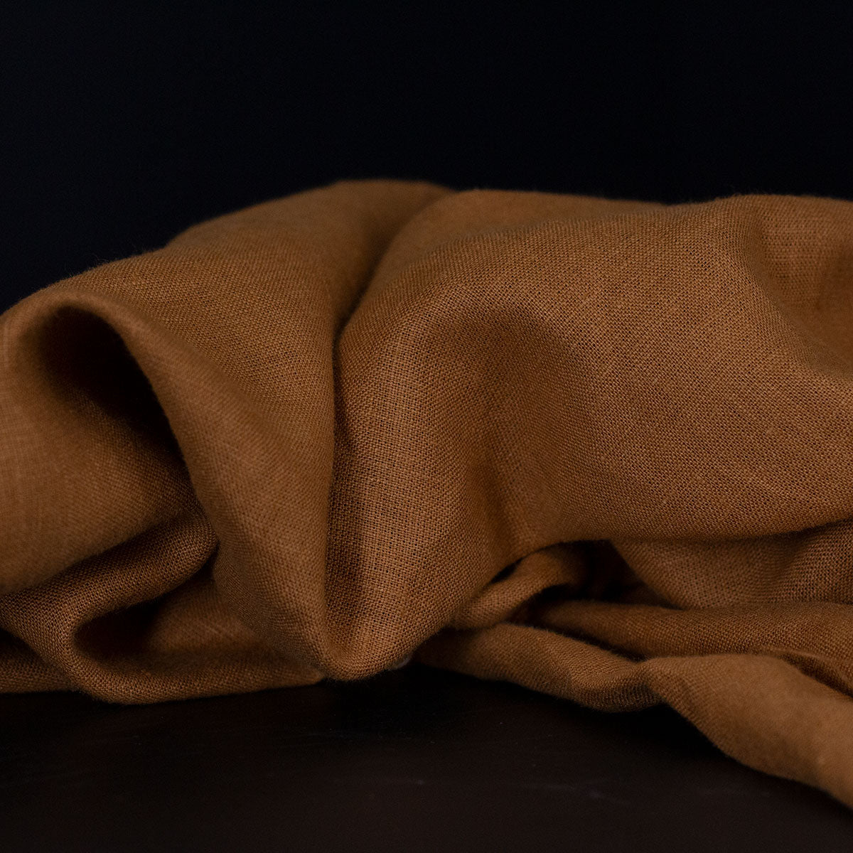 European Plain Dyed Linen Caramel