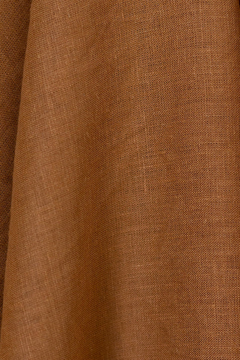 European Plain Dyed Linen Caramel