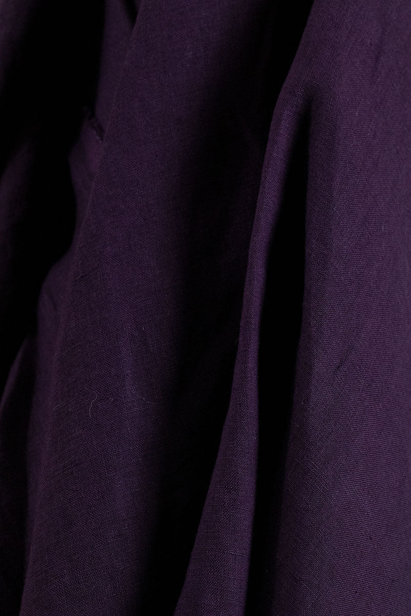 Lithuanian Plain Dyed Linen Washed Purple