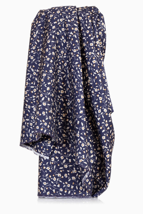 Floral Printed Rayon/Cotton Blue