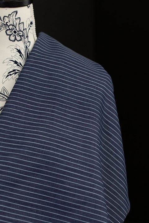 Cotton/Linen Striped Denim