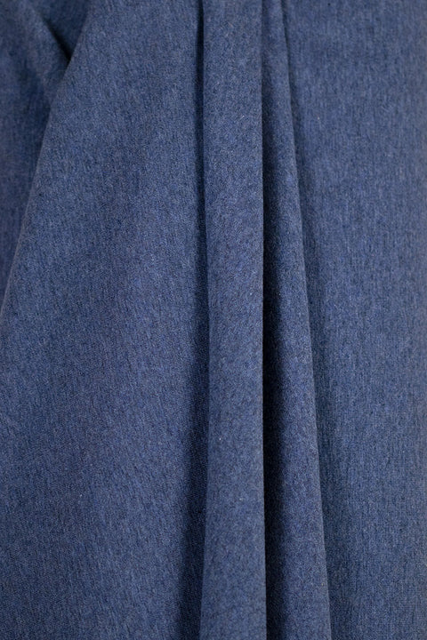 Vanessa Yarn Dyed Cotton Jersey Blue Denim Melange