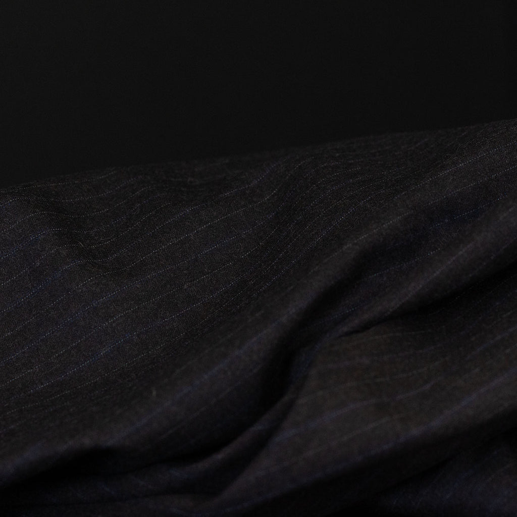 Wool Stripe Suiting Charcoal